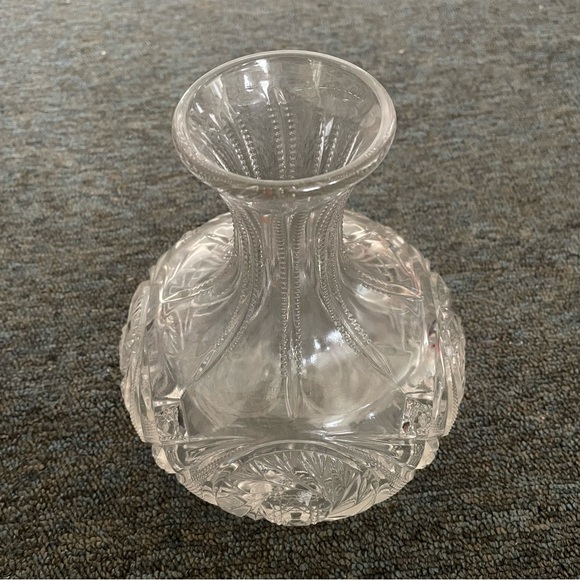 Antique American Brilliant Glass Wine Decanter, Hand Blown - Picture 5 of 7